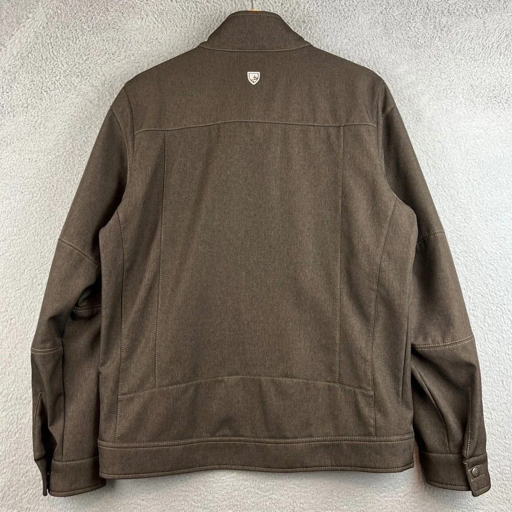 Kuhl Interceptr Jacket Mens Medium Brown Full Zip Fleece Alfpaca Gold Outdoor
